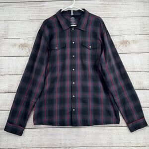 Zoic Tradesman Flannel Riding Shirt Mens XXL Blue Red Plaid Reflective